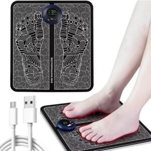 Massageador Elétrico Muscular Tapete Para os Pés Portátil Recarregável USB