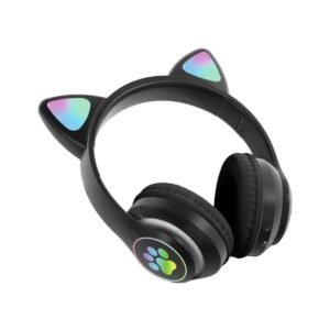 Fone Cat Orelha Gato Gatinho Sem Fio bluetooth Luz Led Arco Ajustável